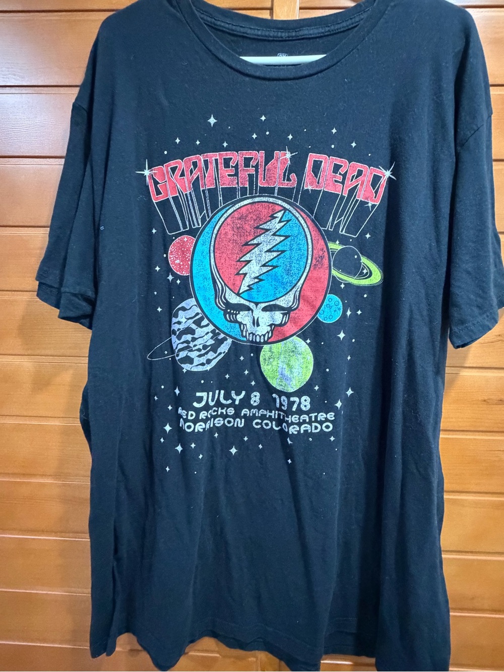 Grateful Dead Black Tee July 8, 1978 Morrison CO concert Graphic tee shirt 2X